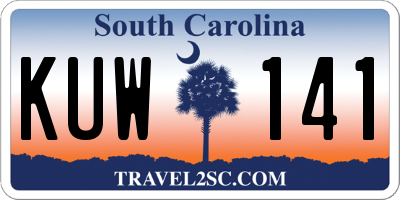 SC license plate KUW141