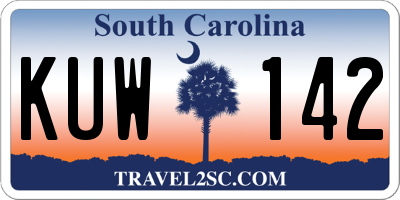 SC license plate KUW142
