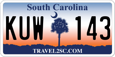 SC license plate KUW143