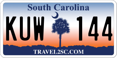SC license plate KUW144