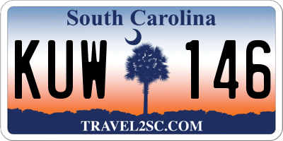 SC license plate KUW146