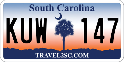 SC license plate KUW147