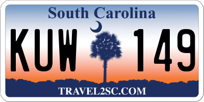 SC license plate KUW149