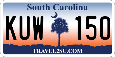 SC license plate KUW150