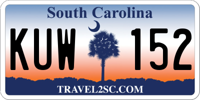 SC license plate KUW152