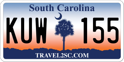SC license plate KUW155