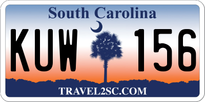 SC license plate KUW156
