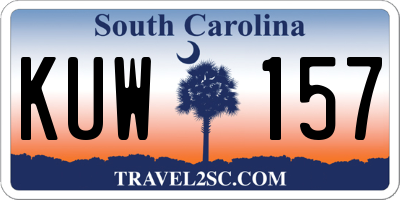 SC license plate KUW157