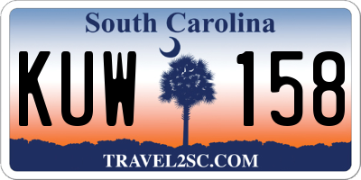 SC license plate KUW158