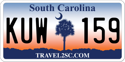 SC license plate KUW159