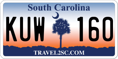 SC license plate KUW160
