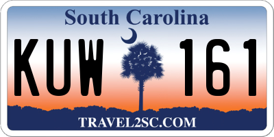 SC license plate KUW161