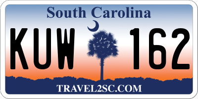 SC license plate KUW162