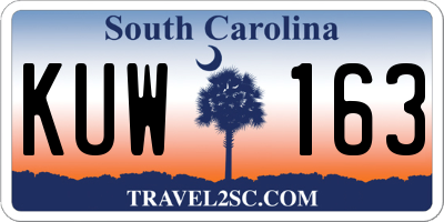 SC license plate KUW163