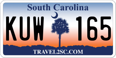 SC license plate KUW165