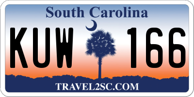 SC license plate KUW166