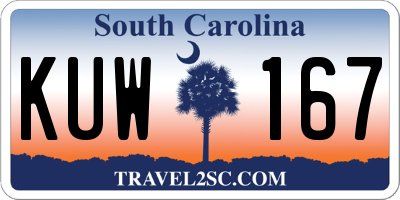 SC license plate KUW167
