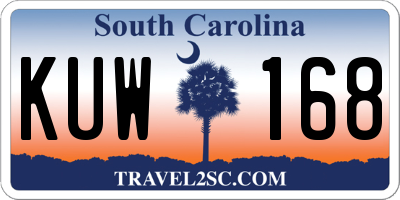 SC license plate KUW168