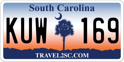 SC license plate KUW169