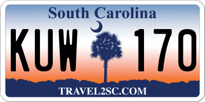 SC license plate KUW170