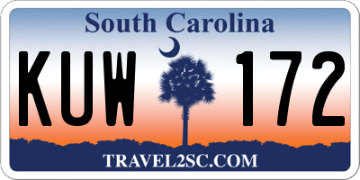 SC license plate KUW172