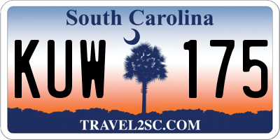 SC license plate KUW175