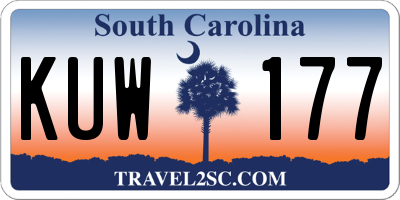 SC license plate KUW177