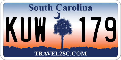 SC license plate KUW179