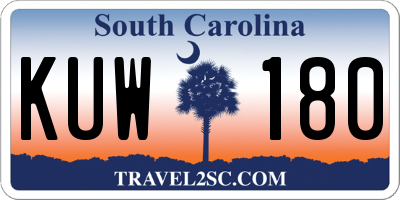 SC license plate KUW180