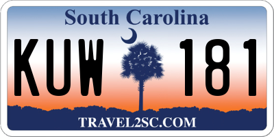 SC license plate KUW181