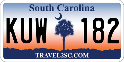 SC license plate KUW182