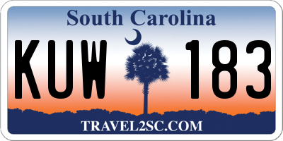 SC license plate KUW183