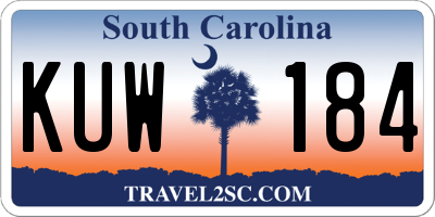 SC license plate KUW184