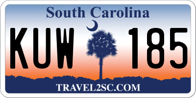 SC license plate KUW185