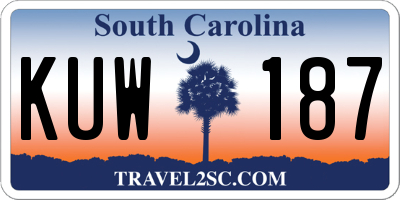 SC license plate KUW187