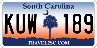 SC license plate KUW189