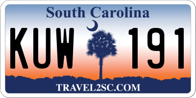 SC license plate KUW191