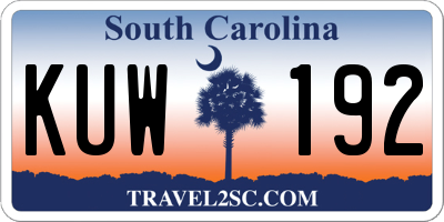 SC license plate KUW192