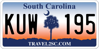 SC license plate KUW195