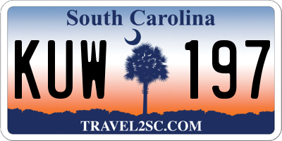 SC license plate KUW197