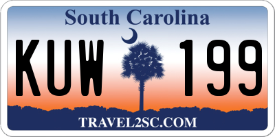 SC license plate KUW199