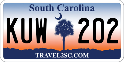 SC license plate KUW202