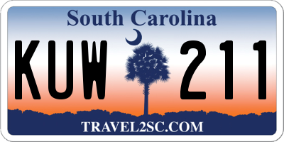 SC license plate KUW211
