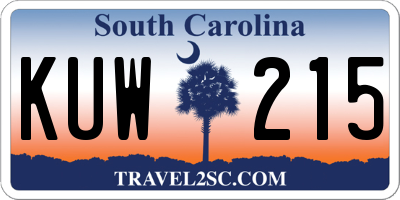 SC license plate KUW215