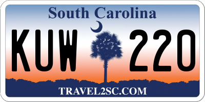 SC license plate KUW220