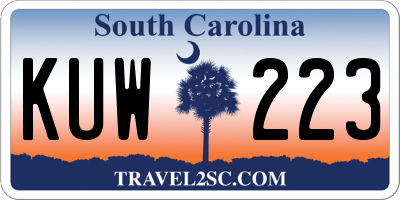 SC license plate KUW223