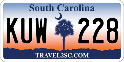 SC license plate KUW228
