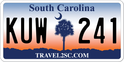 SC license plate KUW241