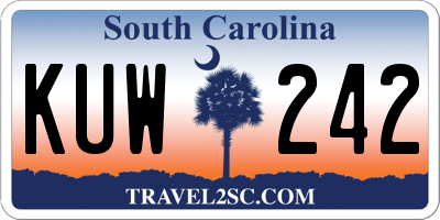SC license plate KUW242