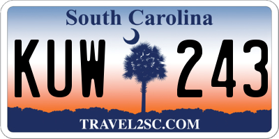 SC license plate KUW243